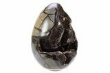 Septarian Dragon Egg Geode - Black Crystals #305793-1